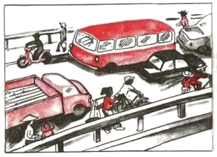 Xe cộ qua cầu